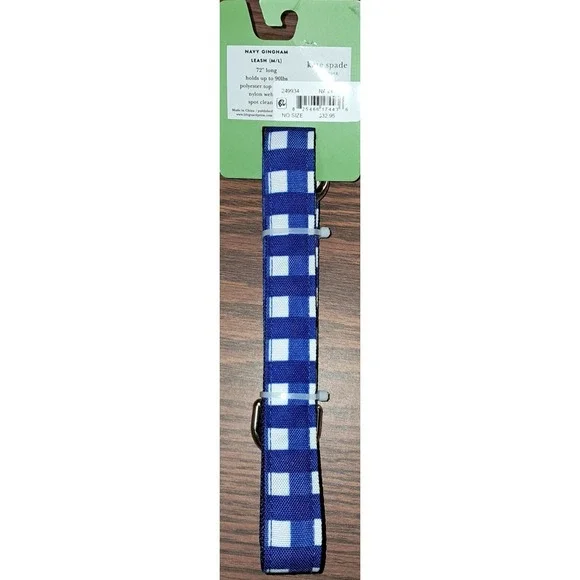 Kate Spade m/l‎ blue and white leash, 72 inches, holds up to 90lbs. - Picture 2 of 2